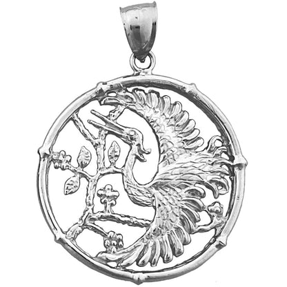 14K Gold Heron-Vogel-Anhänger