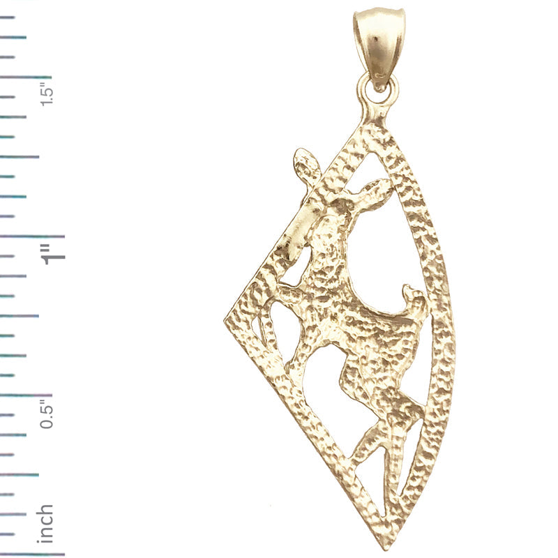 14K Gold Bambi-Rehkitz-Anhänger Medaillon