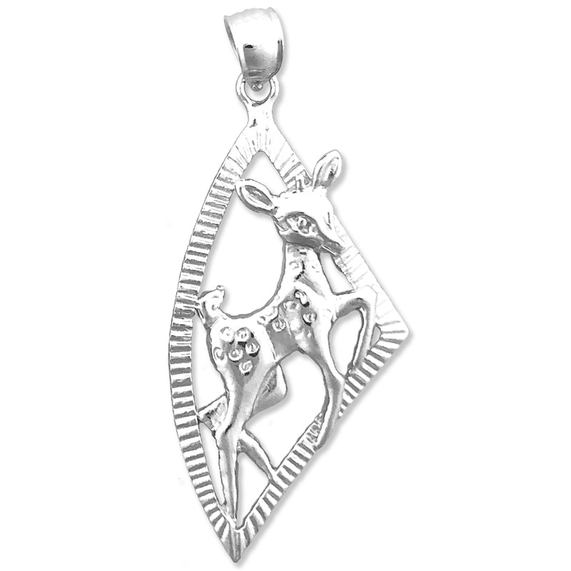 14K Gold Bambi-Rehkitz-Anhänger Medaillon
