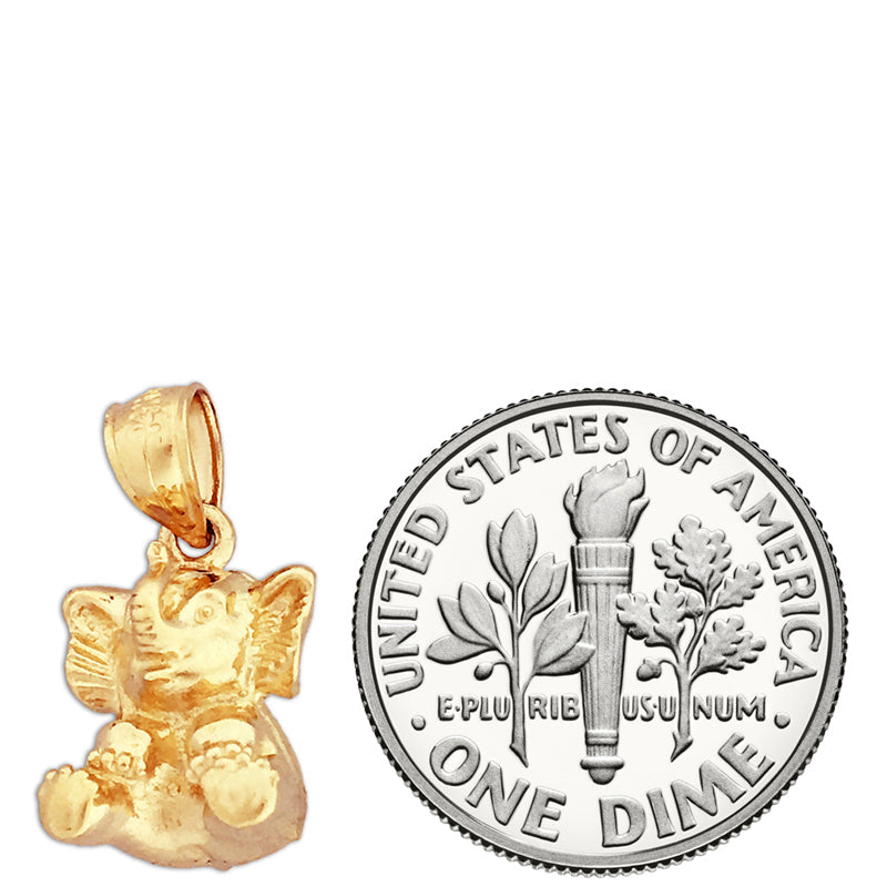 14K Gold 3D-Elefantenkalb-Charm
