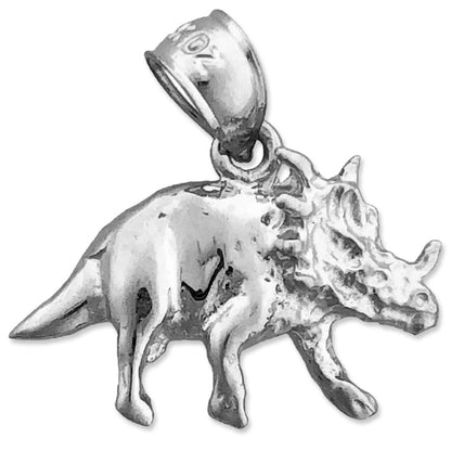 14K Gold Charm Triceratops Prähistorisch