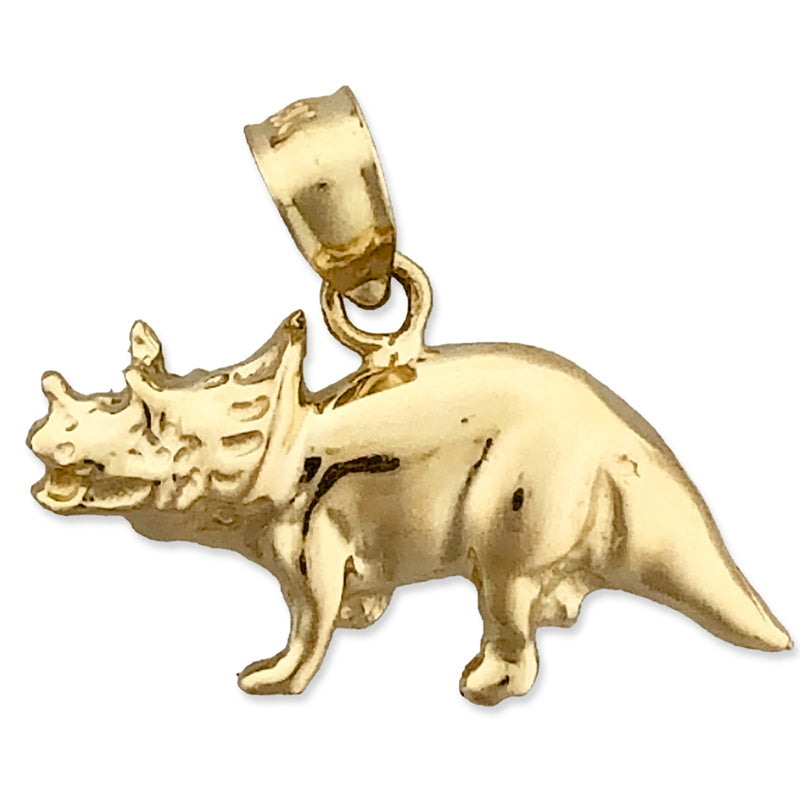 14K Gold Triceratops-Charm