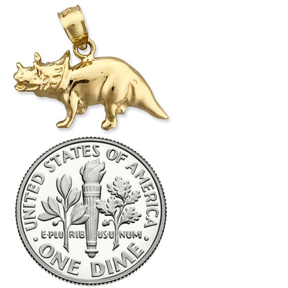 14K Gold Triceratops-Charm
