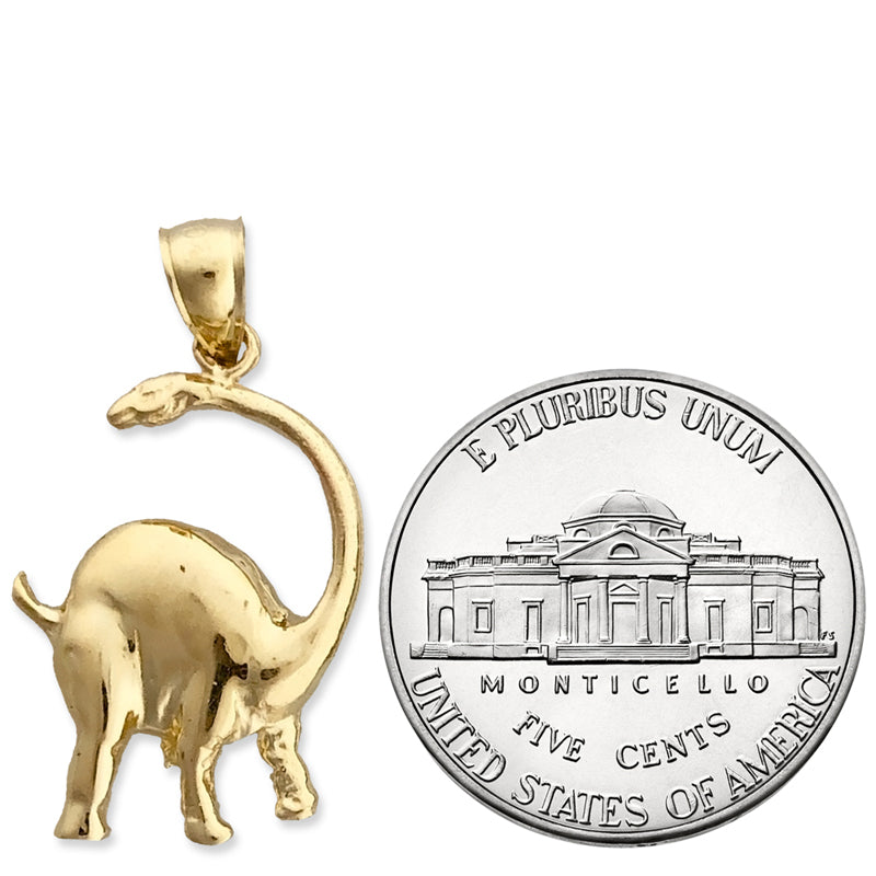 585 Gold Brontosaurus-Charm