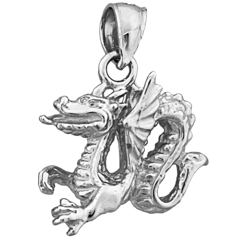 14K Gold 3-D Charm „Mystischer geflügelter Drache“