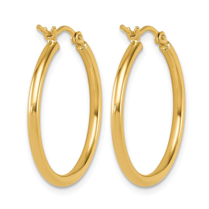 14K Gelbgold 14K 2x25mm Poliert Creolen