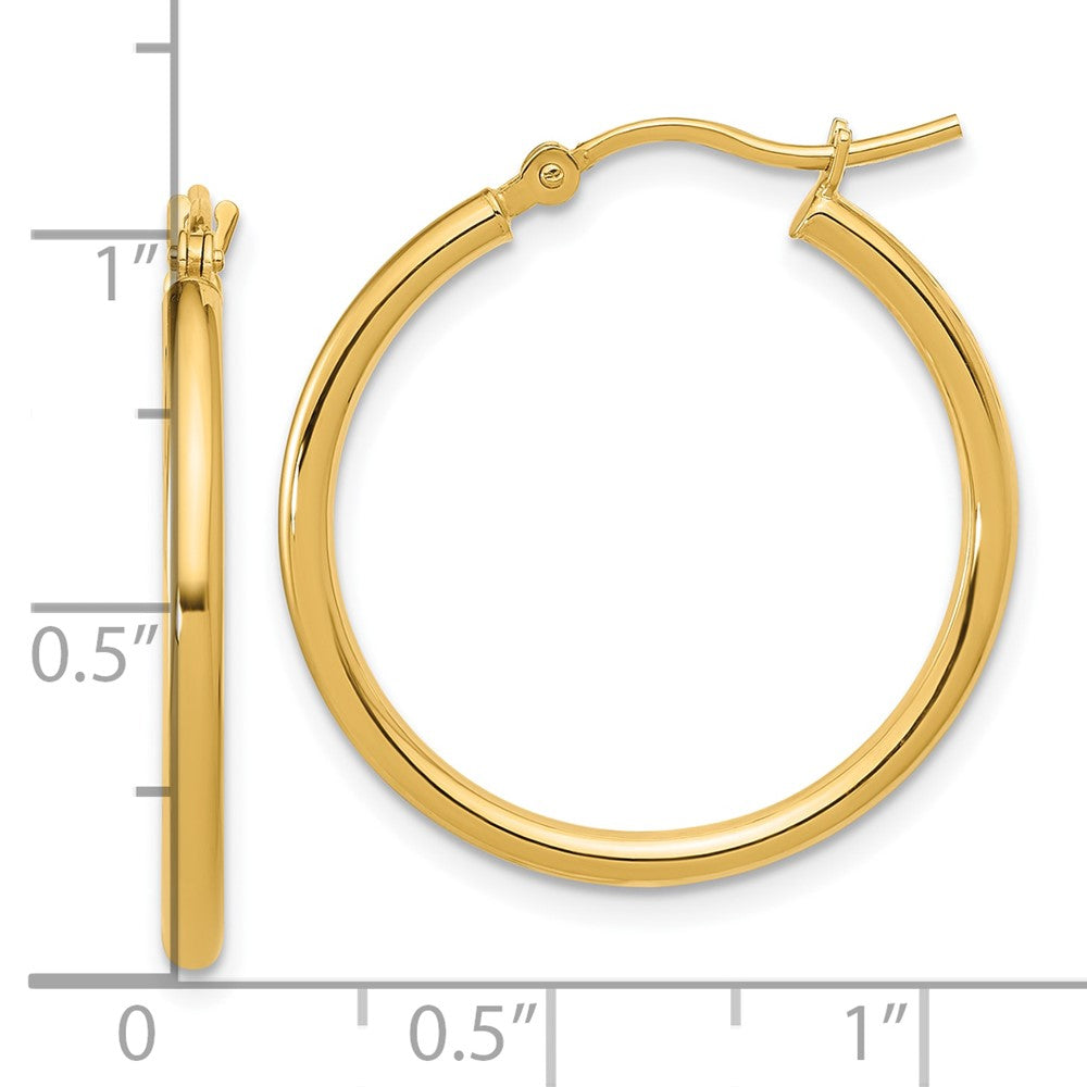 14K Gelbgold 14K 2x25mm Poliert Creolen