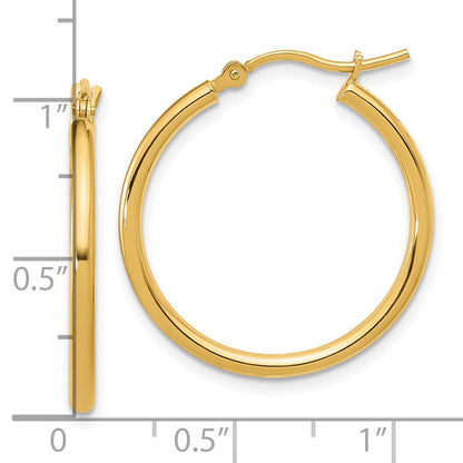 14K Gelbgold 14K 2x25mm Poliert Creolen