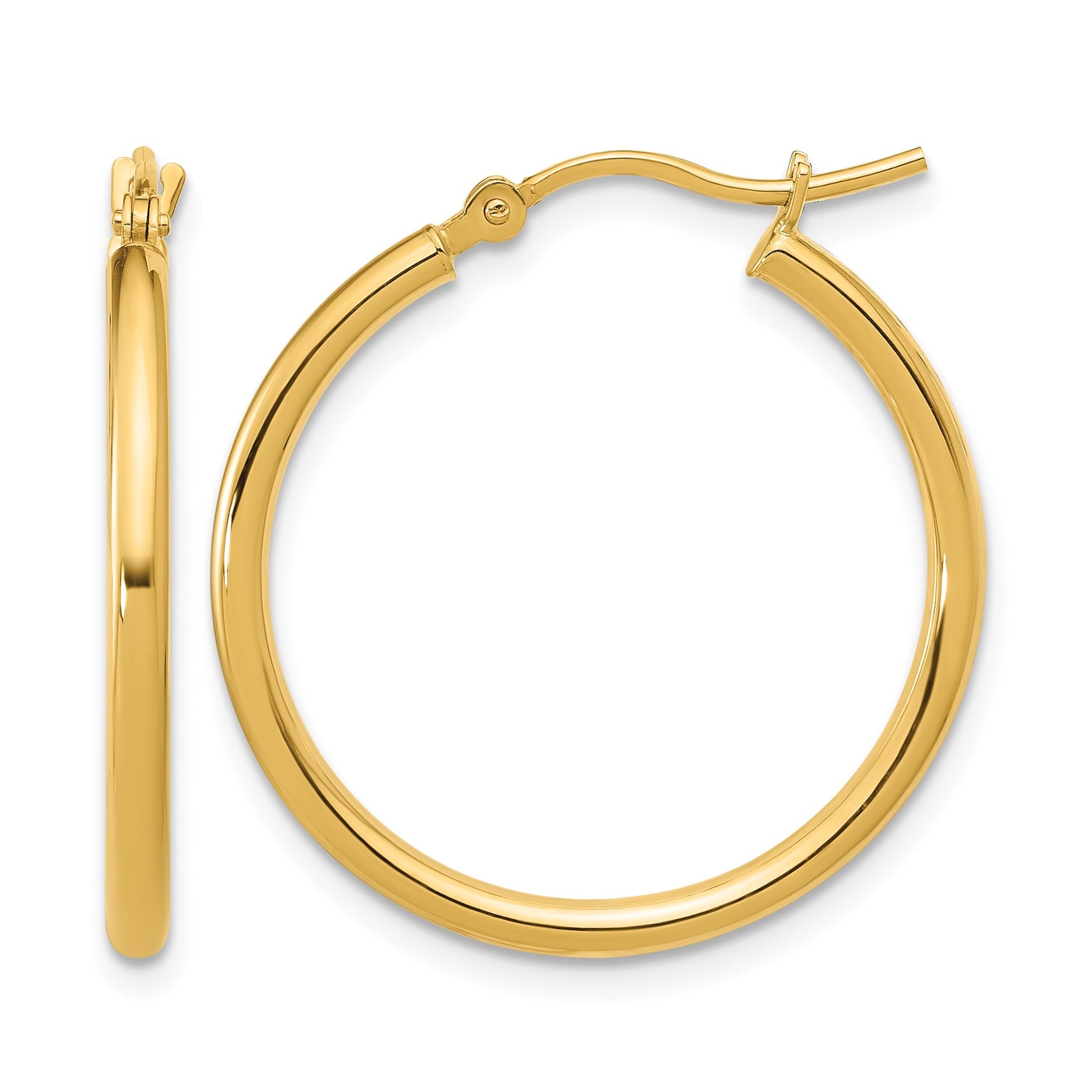 14K Gelbgold 14K 2x25mm Poliert Creolen