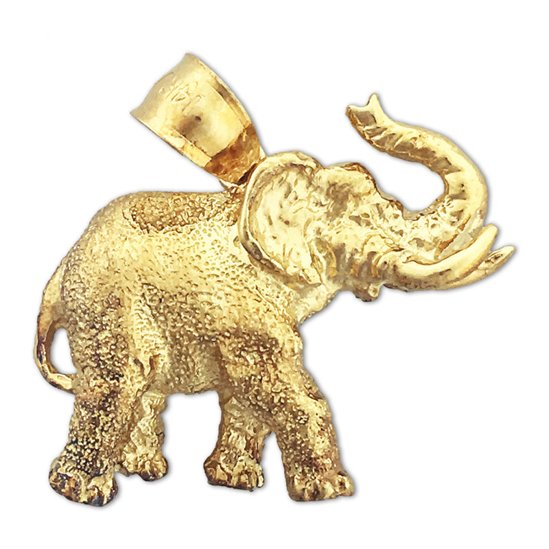 14K Gold Anhänger Elefant mit Stoßzähnen