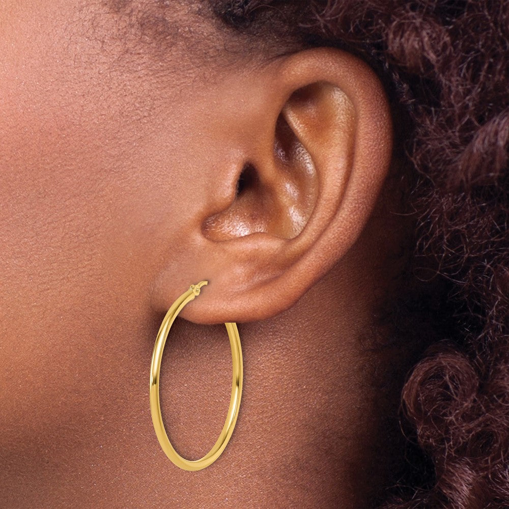 14K Gelbgold Poliert 2x35mm Creolen