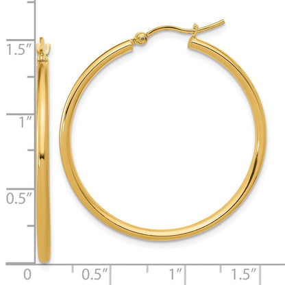 14K Gelbgold Poliert 2x35mm Creolen