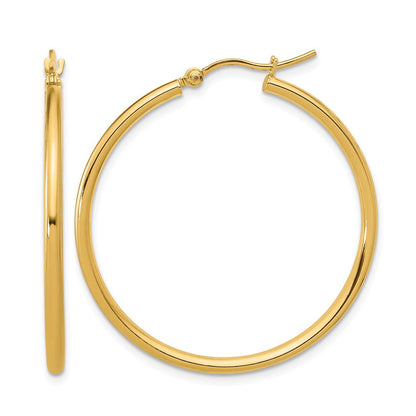 14K Gelbgold Poliert 2x35mm Creolen