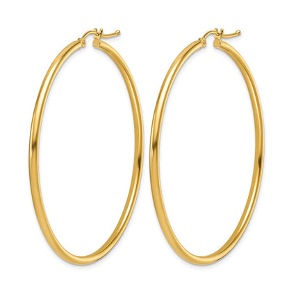 14K Gelbgold Poliert 2mm Creolen