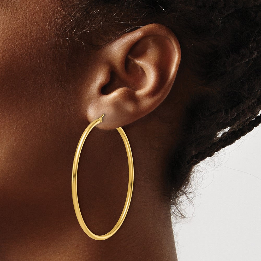 14K Gelbgold Poliert 2mm Creolen
