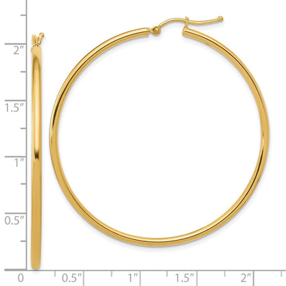 14K Gelbgold Poliert 2mm Creolen