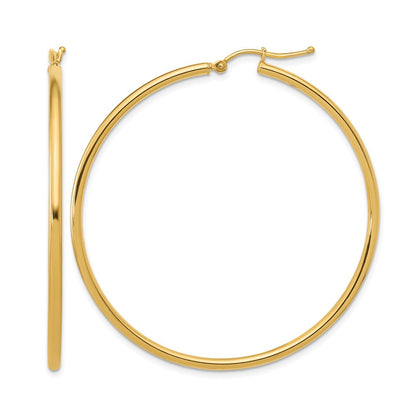 14K Gelbgold Poliert 2mm Creolen