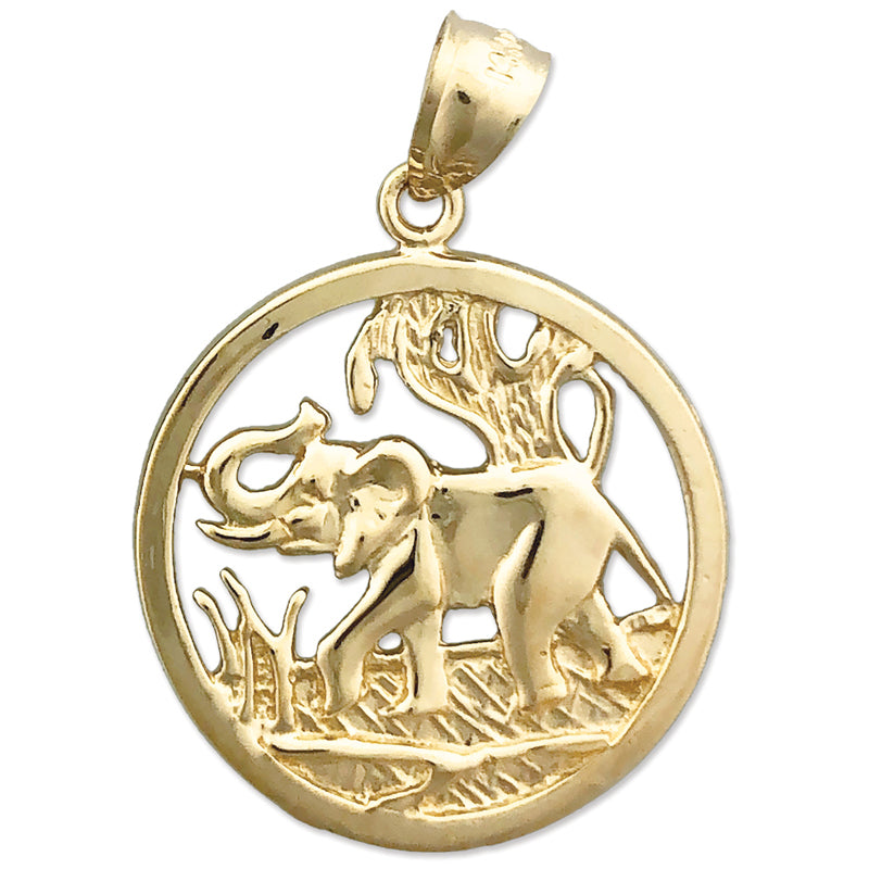 585 Gold Anhänger „Umkreister Elefant