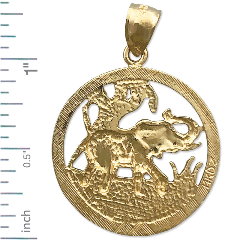 585 Gold Anhänger „Umkreister Elefant