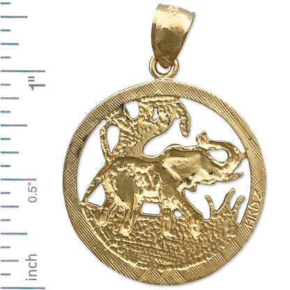 585 Gold Anhänger „Umkreister Elefant