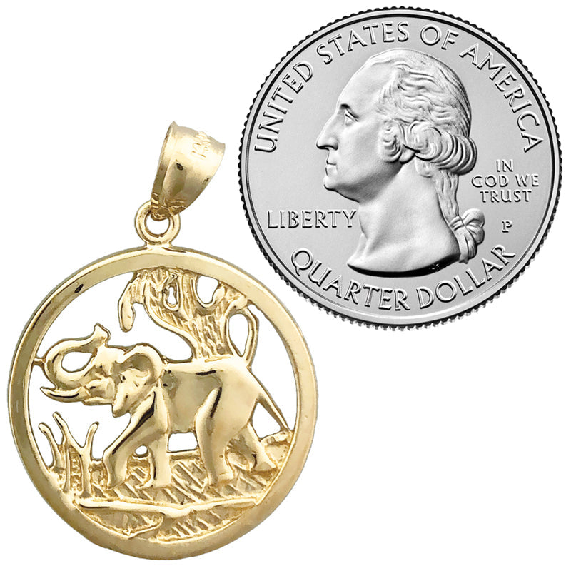 585 Gold Anhänger „Umkreister Elefant