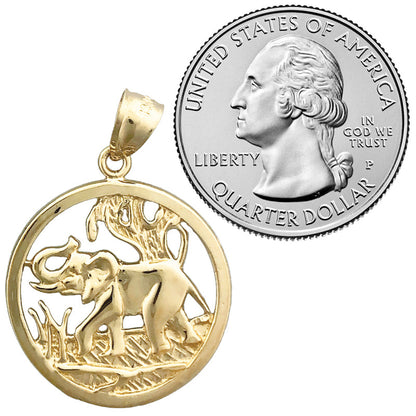 585 Gold Anhänger „Umkreister Elefant