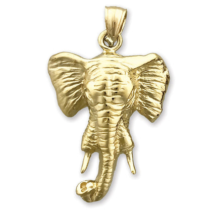 14K Gold 24MM Elefantenkopf-Anhänger