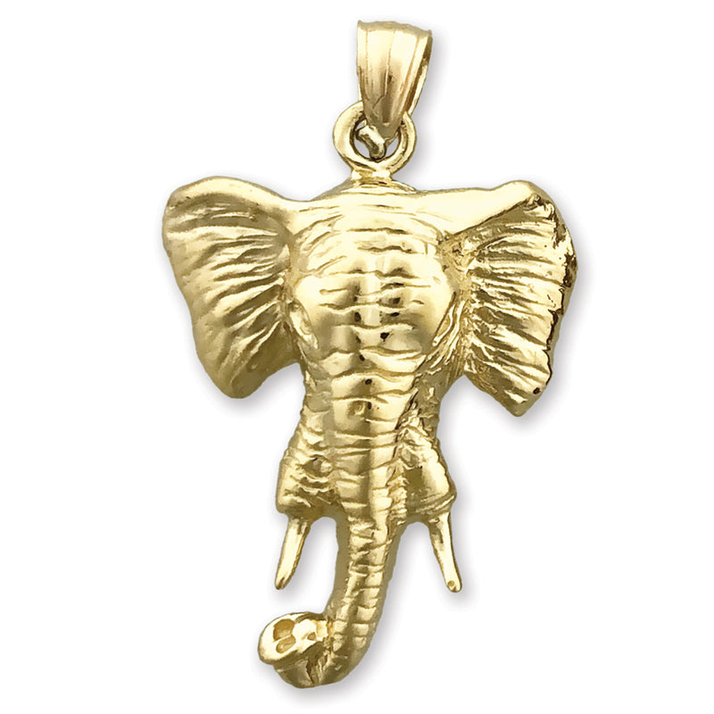 14K Gold 24MM Elefantenkopf-Anhänger
