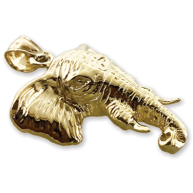 14K Gold 24MM Elefantenkopf-Anhänger