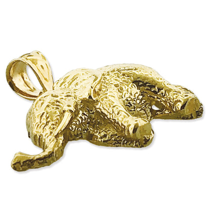 14K Gold Charm Elefant mit langem Rüssel