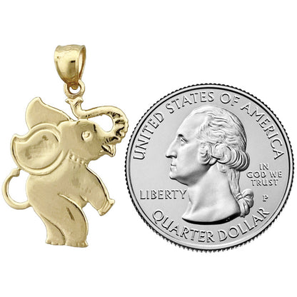 14K Gold Silhouette-Elefant-Anhänger, 23 mm