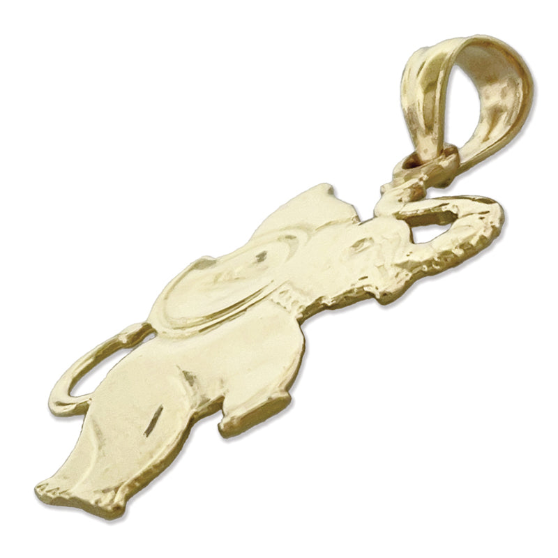 14K Gold Silhouette-Elefant-Anhänger, 23 mm