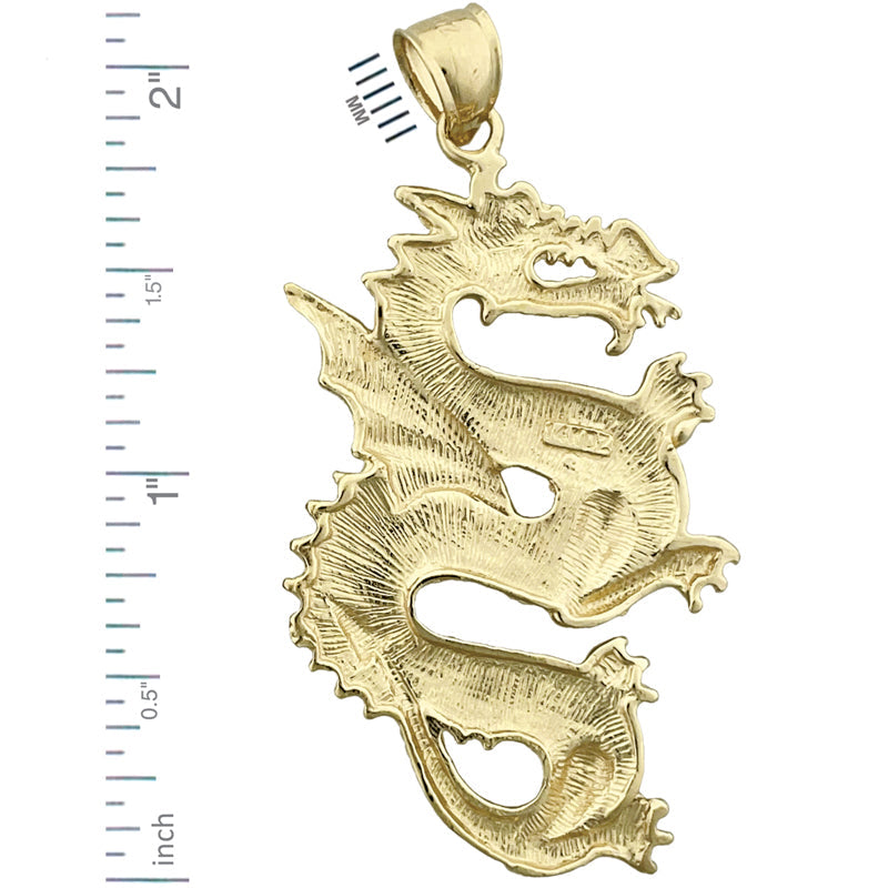 14K Gold Serpentine-Drachen-Anhänger