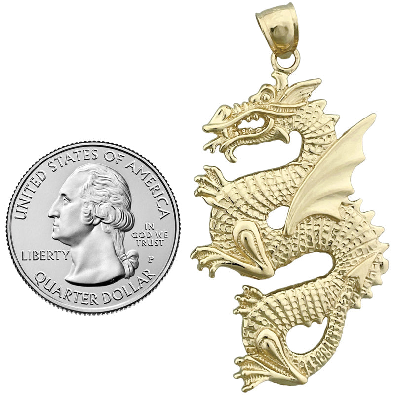 14K Gold Serpentine-Drachen-Anhänger