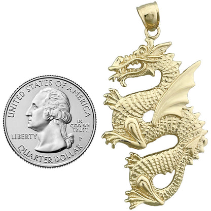 14K Gold Serpentine-Drachen-Anhänger