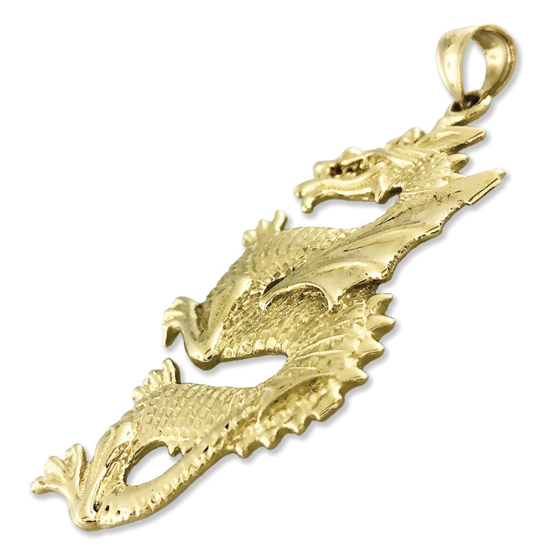 14K Gold Serpentine-Drachen-Anhänger