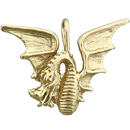14K Gold Gleitanhänger Geflügelter Drache