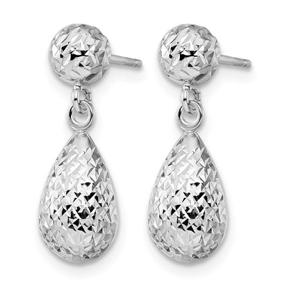 14K Weißgold Diamantiert Stecker Ohrhänger