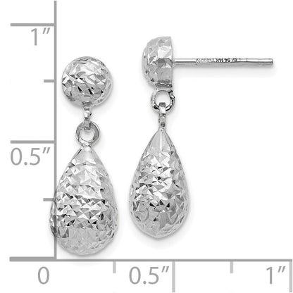 14K Weißgold Diamantiert Stecker Ohrhänger