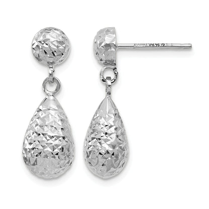 14K Weißgold Diamantiert Stecker Ohrhänger