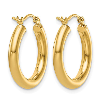 14K Gelbgold Poliert 3mm Creolen
