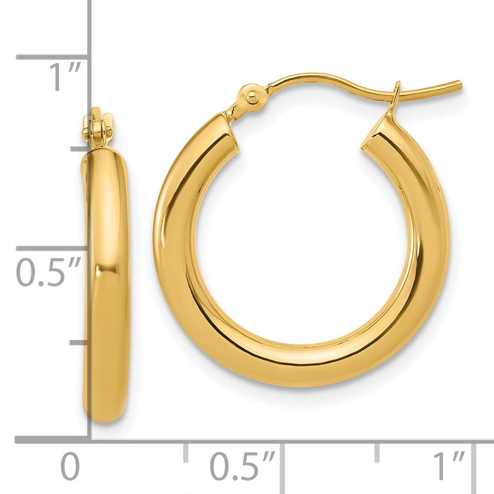 14K Gelbgold Poliert 3mm Creolen
