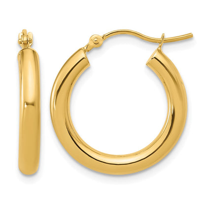 14K Gelbgold Poliert 3mm Creolen