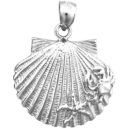 14K Gold Anhänger mit Muschel, Krabbe und Seestern