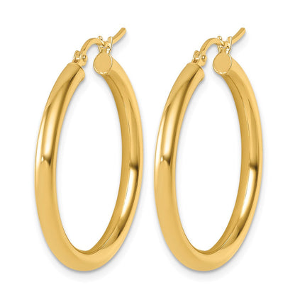 14K Gelbgold Poliert 3mm Creolen