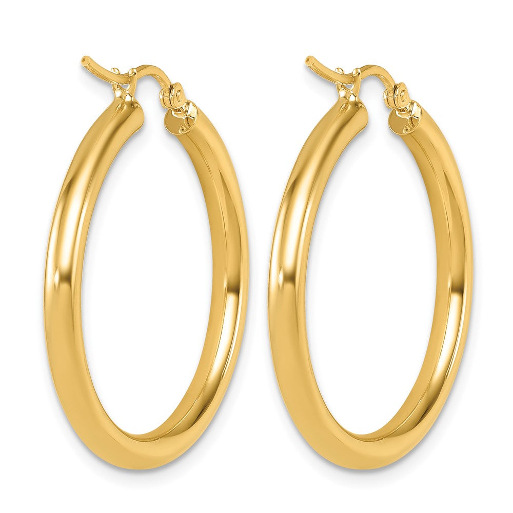 14K Gelbgold Poliert 3mm Creolen