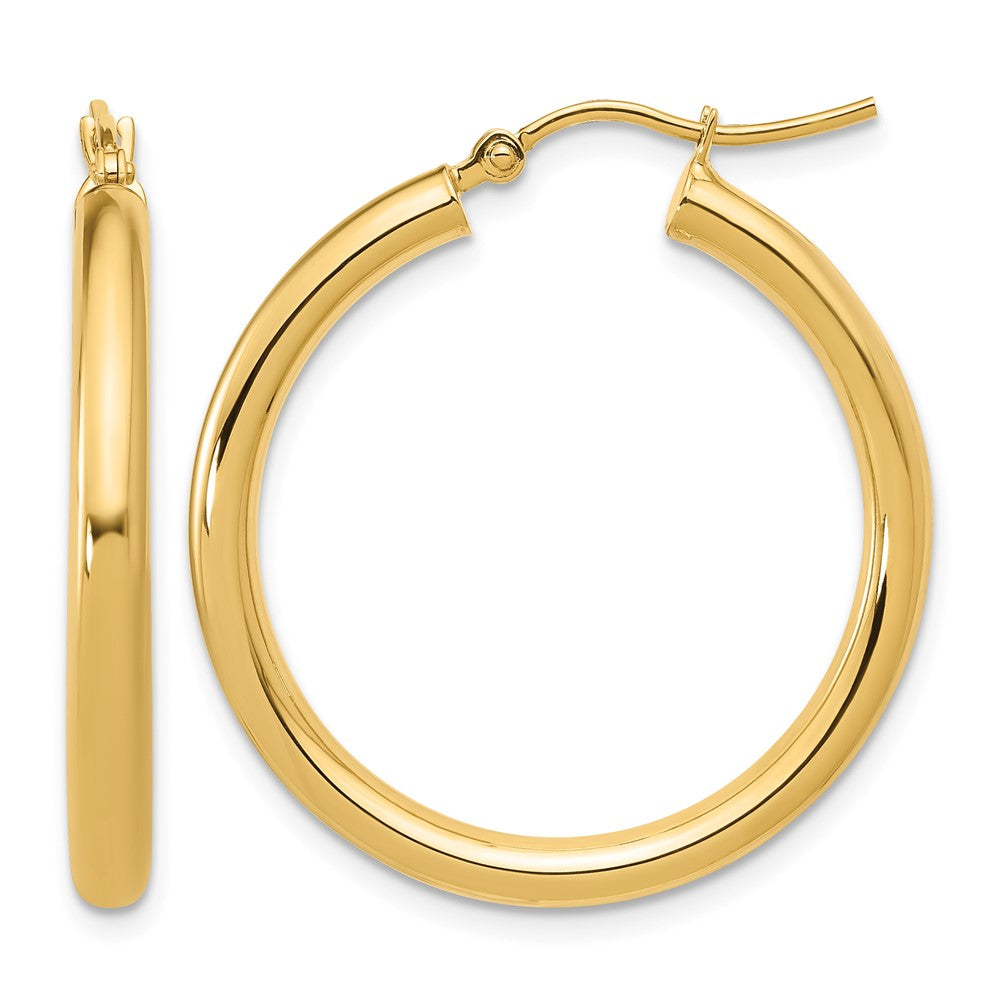 14K Gelbgold Poliert 3mm Creolen