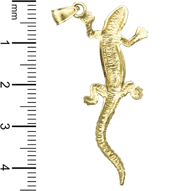 14K Gold Langer Eidechsen-Anhänger