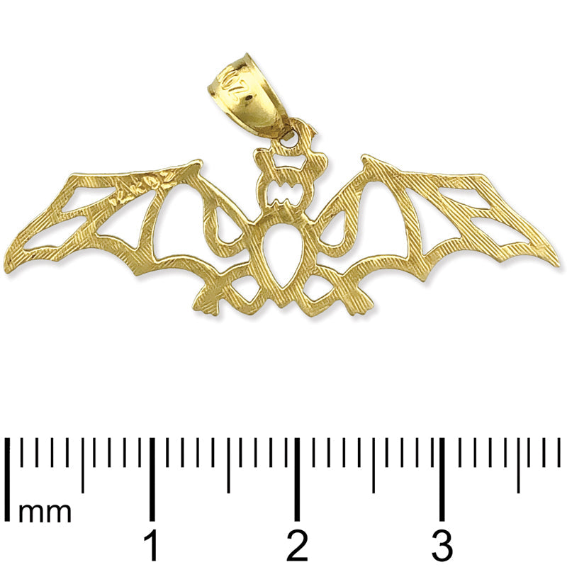 585 Gold Fledermaus-Anhänger mit Ausschnitt