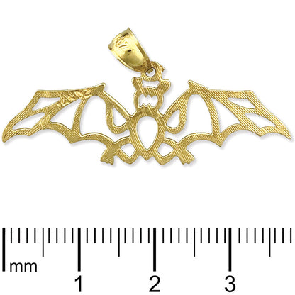 585 Gold Fledermaus-Anhänger mit Ausschnitt